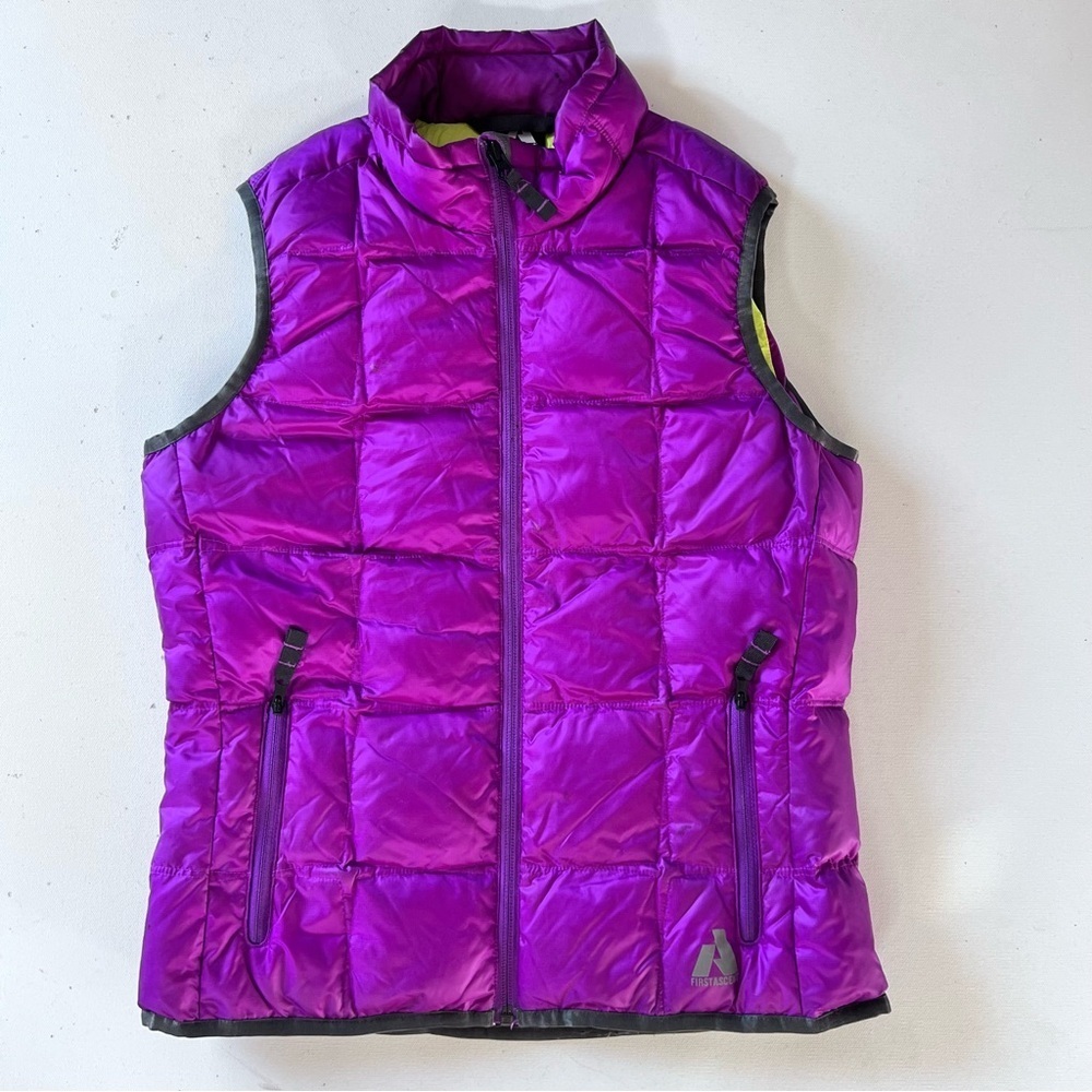 Eddie Bauer bright purple goose down vest